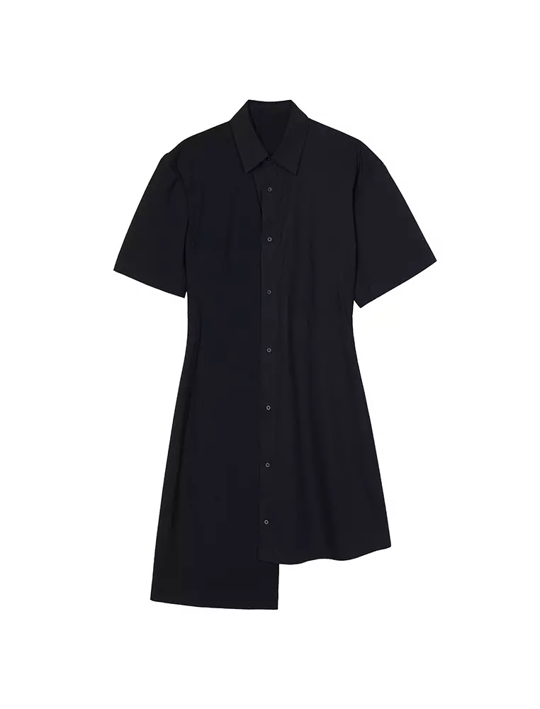 精紡四面彈X型優雅短袖連衣裙