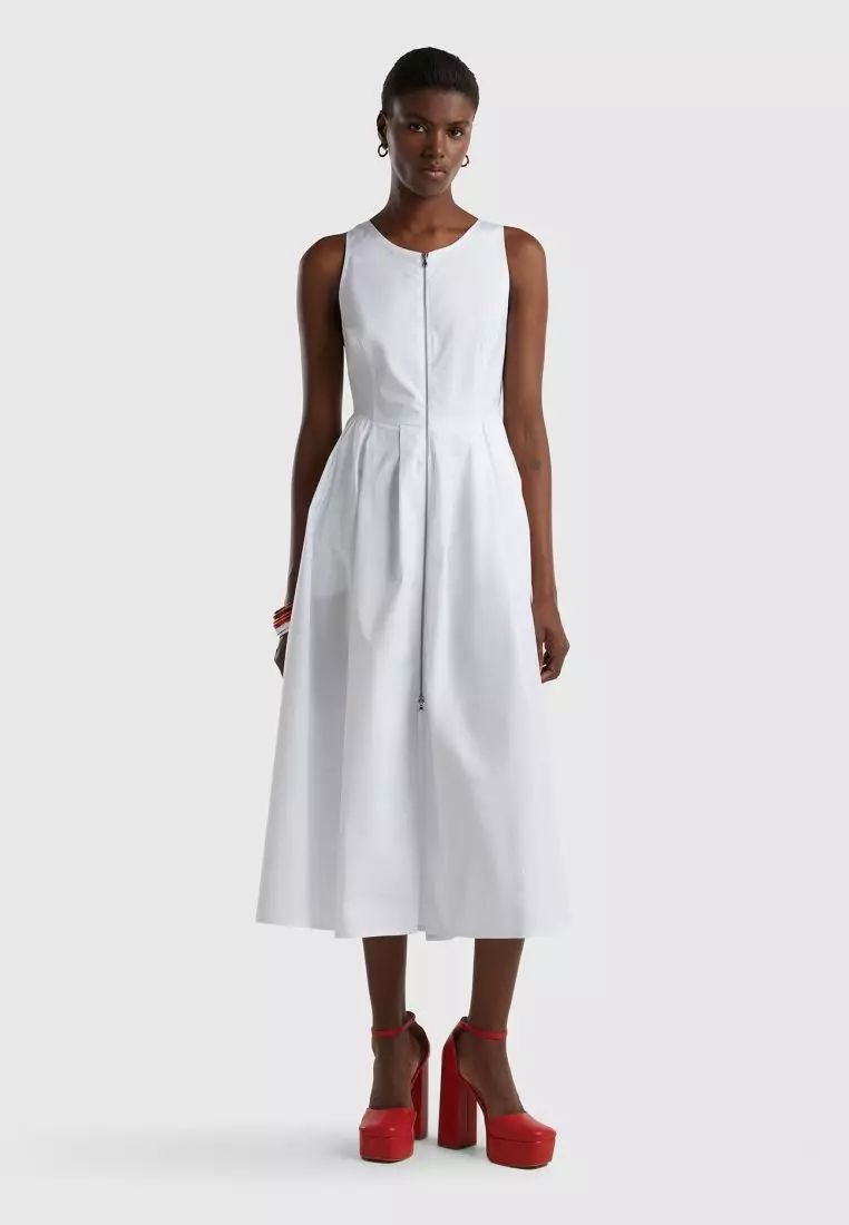 Buy United Colors of Benetton Long dress with zip 2023 Online | ZALORA  Singapore