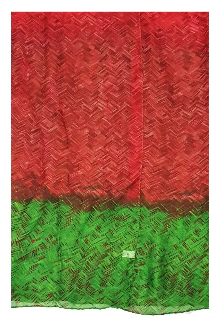 Viviya Printed Scarf Bright Red & Green