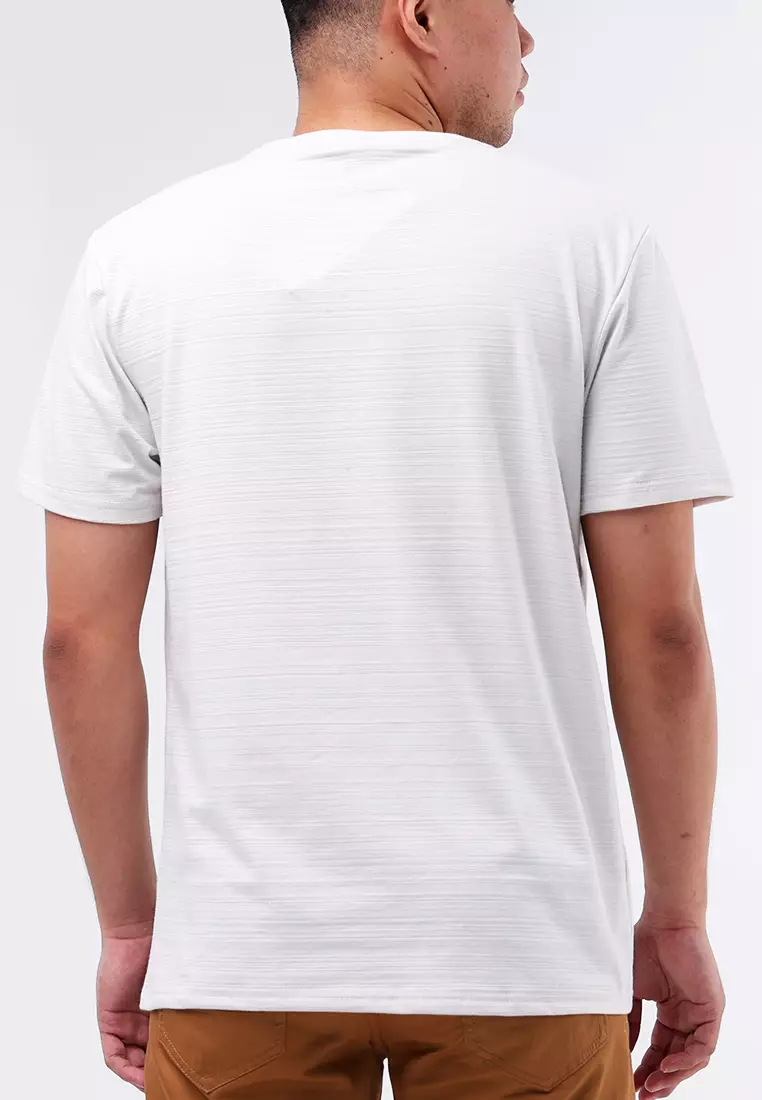 Round Neck Streaky Short Sleeves T-Shirt