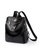 Lara black Women's Capacious Water Repellent Light Weight PU Leather Zipper Backpack Shoulder Bag - Black BFA1FAC2D28F84GS_2