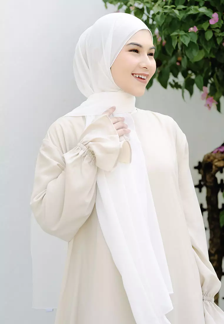 Bawal Instan Shawl Tali (Pashmina Tali Ceruty Babydoll) Broken White