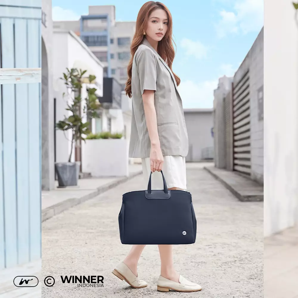 Tas Laptop 14 inch Bahu Selempang Nilon Oxford Anti-Air Wanita Bag (T14-023-5536) - Warna Hitam 14 inch