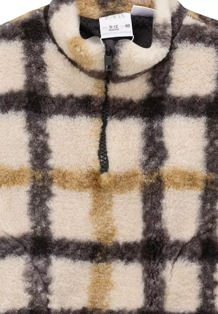 Check Zip Sweater