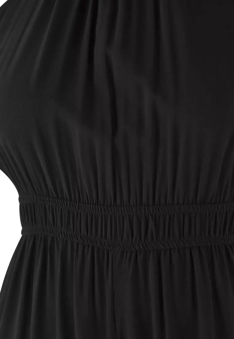 Black Halter Neck Plus Size Jumpsuit