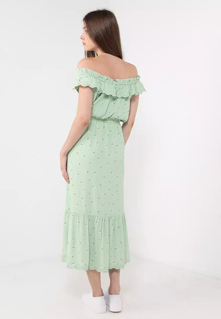 Sleeveless Ruffle Midi Dress (cv)