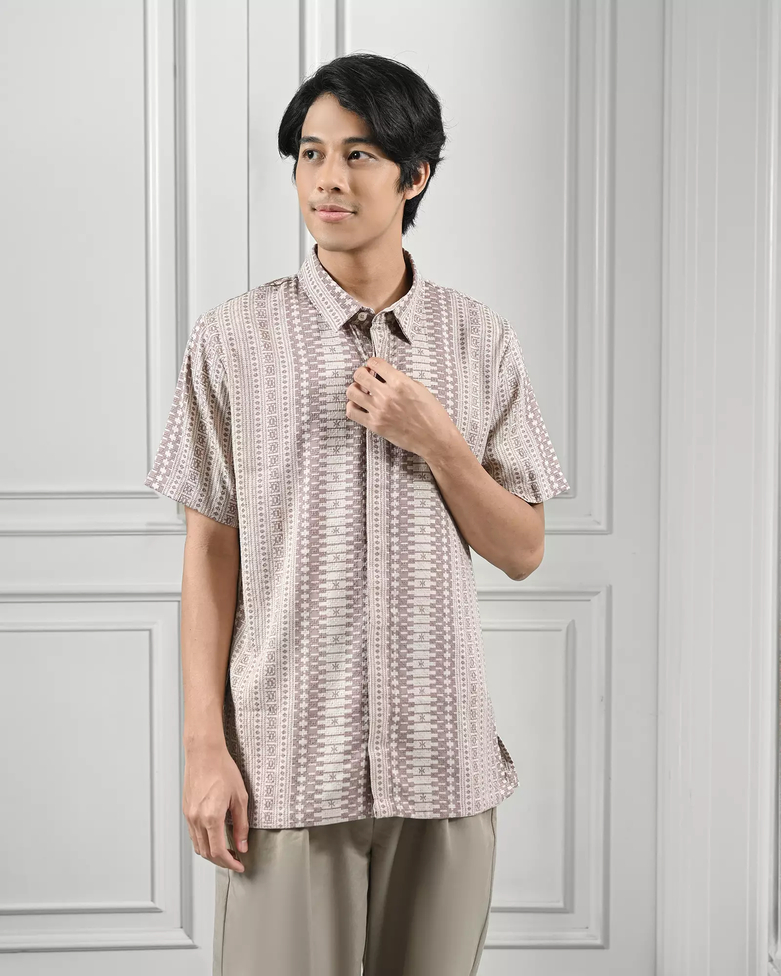 KASEP MADANA SHIRT / KEMEJA PRIA / BAJU LEBARAN - LIGHTMAUVE