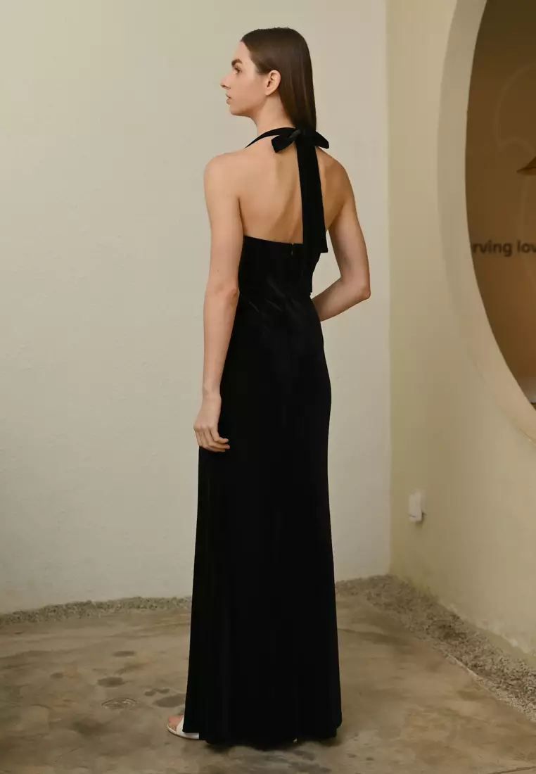 挂脖晚宴连衣裙