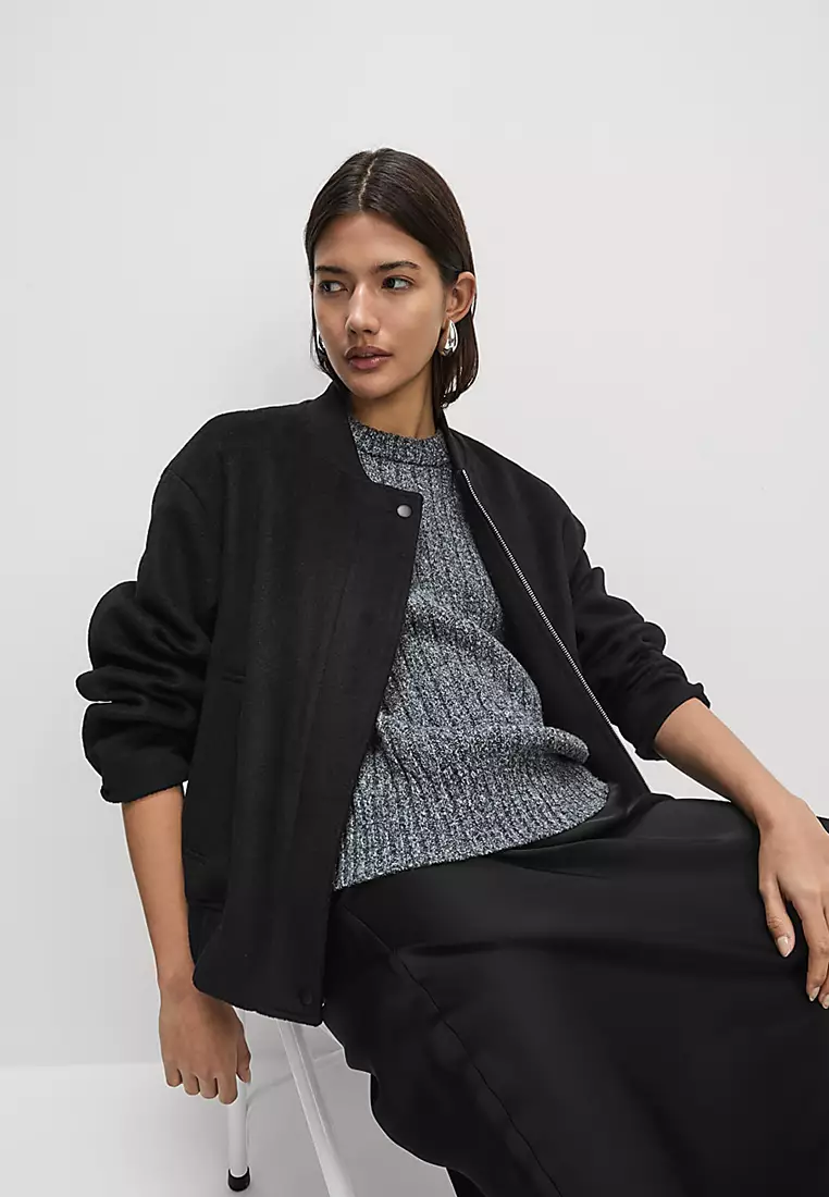 Wool Blend Bomber Jacket