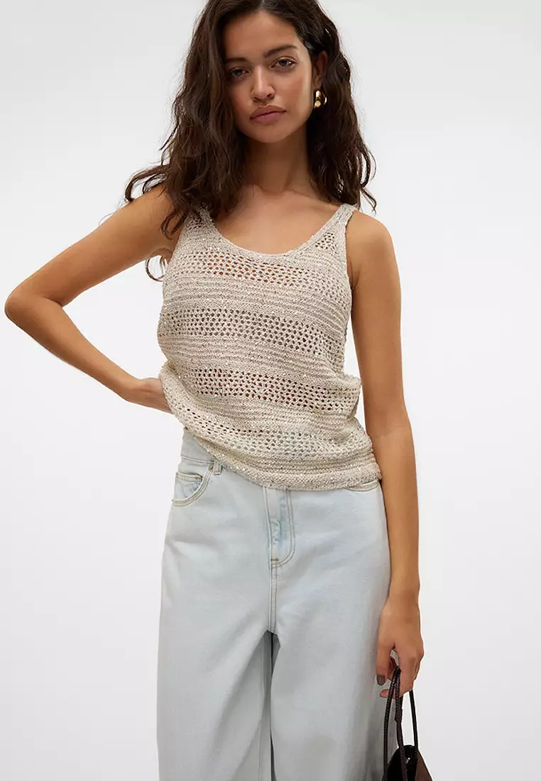 Openwork Sleeveless Top