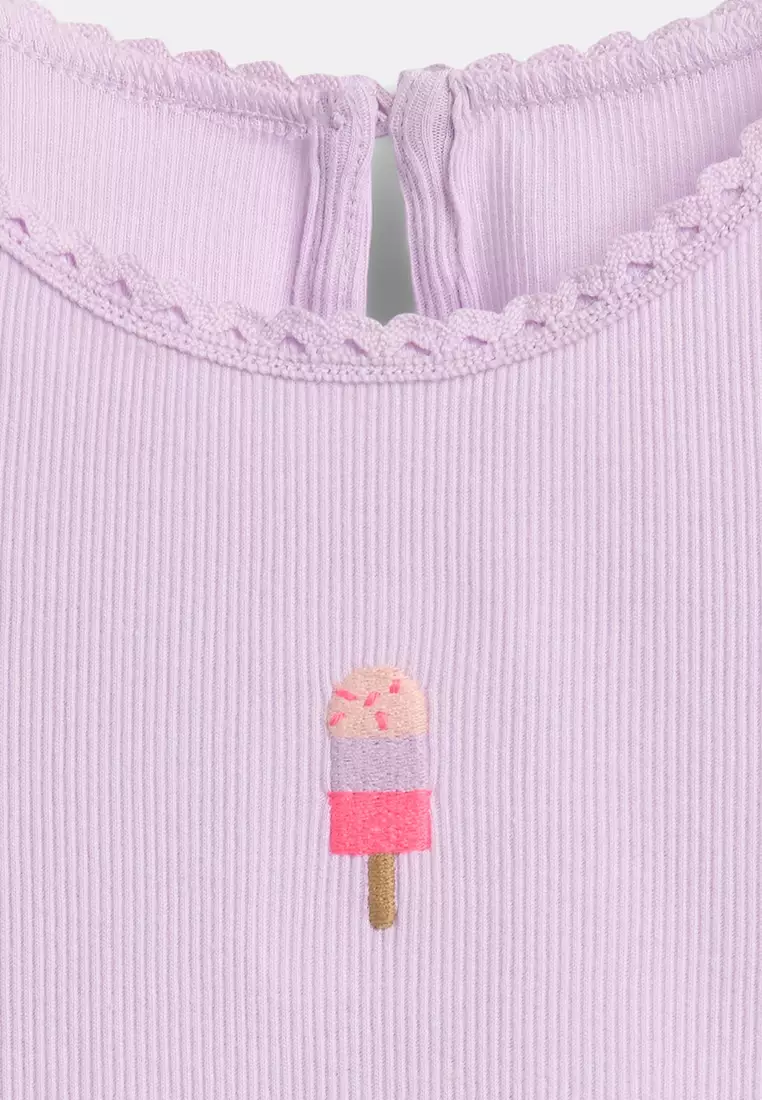 Baby & Toddler Embroidered Ice Cream Rib Top