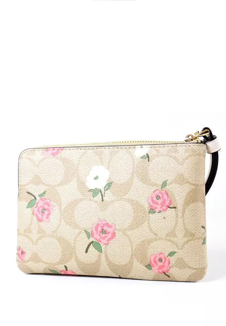 Buy Coach Corner Zip Wristlet In Signature Canvas With Floral