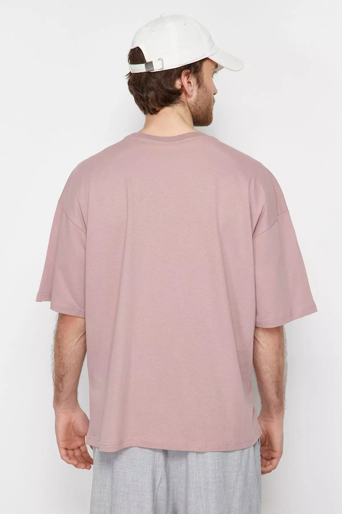 Dusty Rose Oversize/Wide Cut 100% Cotton Short Sleeve Basic T-Shirt TMNSS22TS0318