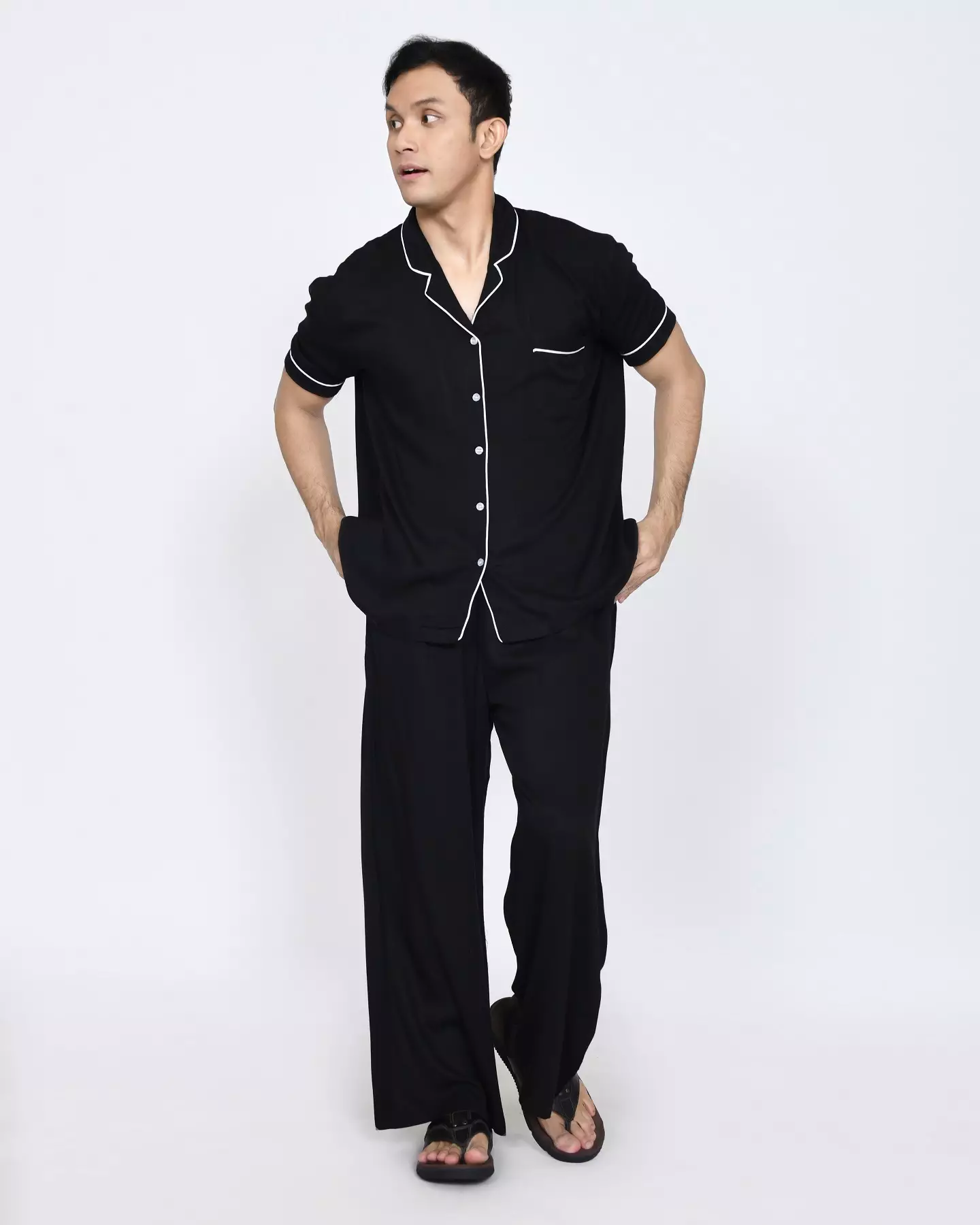 Baju Tidur Pria Lengan Pendek RHIU COTTON PYJAMA SETS