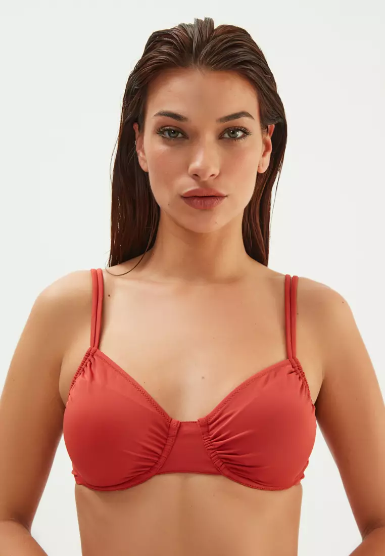 Terracotta Bikini Top, Adjustable, Underwired, Swimwear for Women