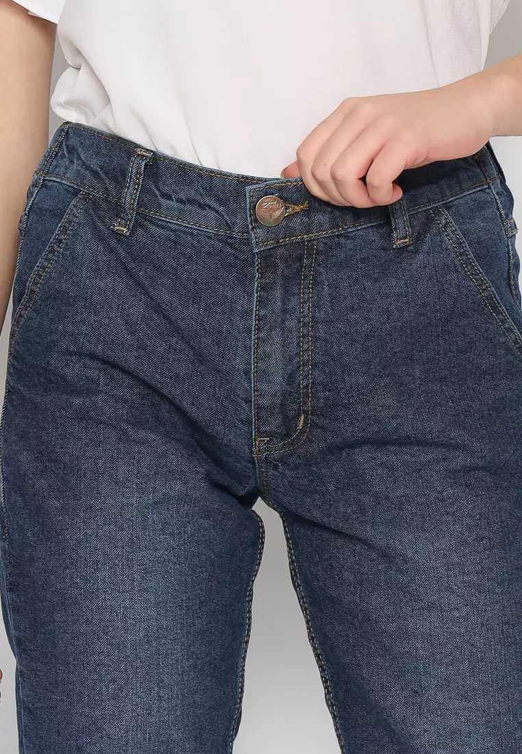 Jogger Jeans Stretch Female Biru Tua 242304