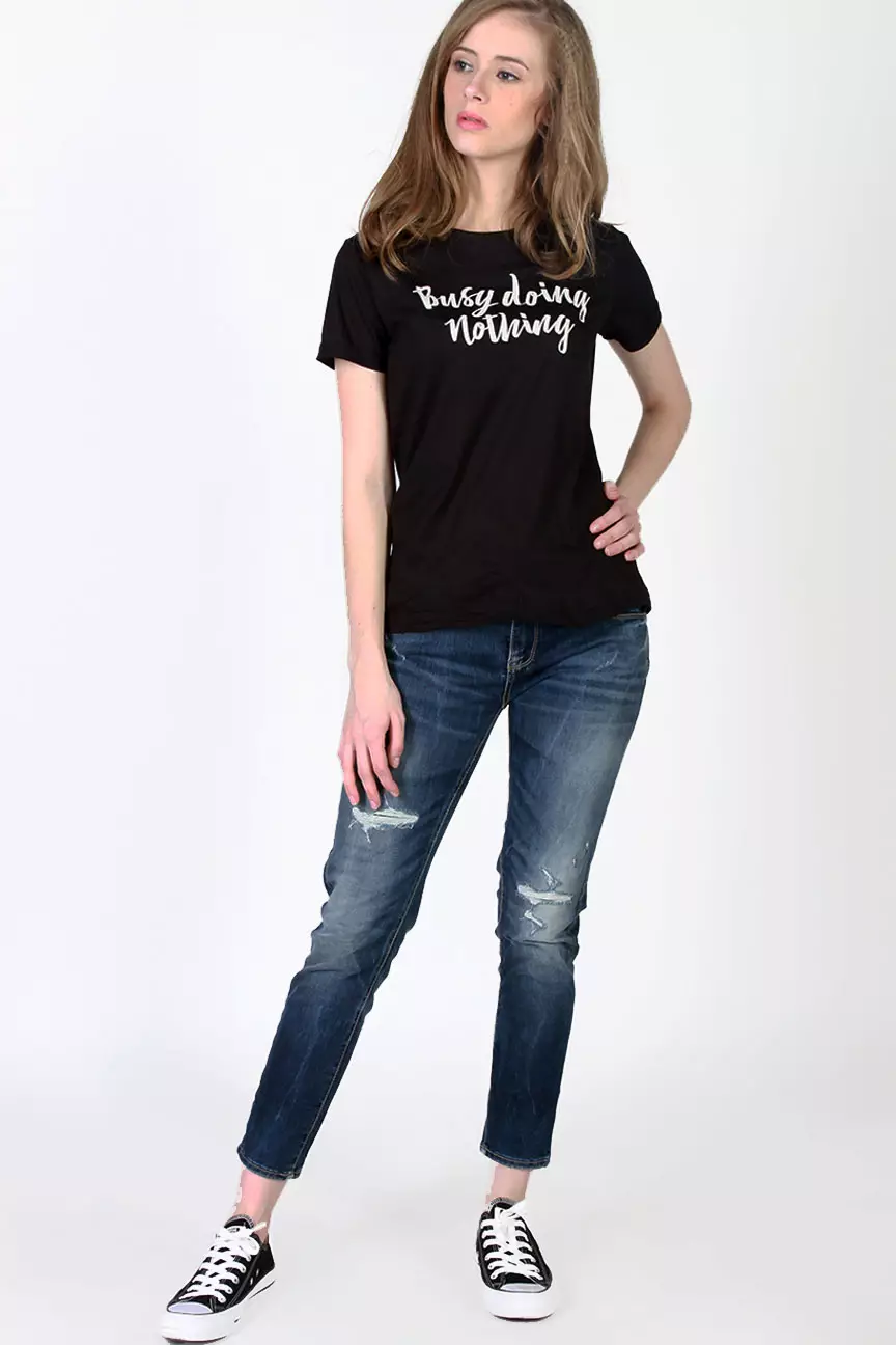 Kaos Wanita Busy Black