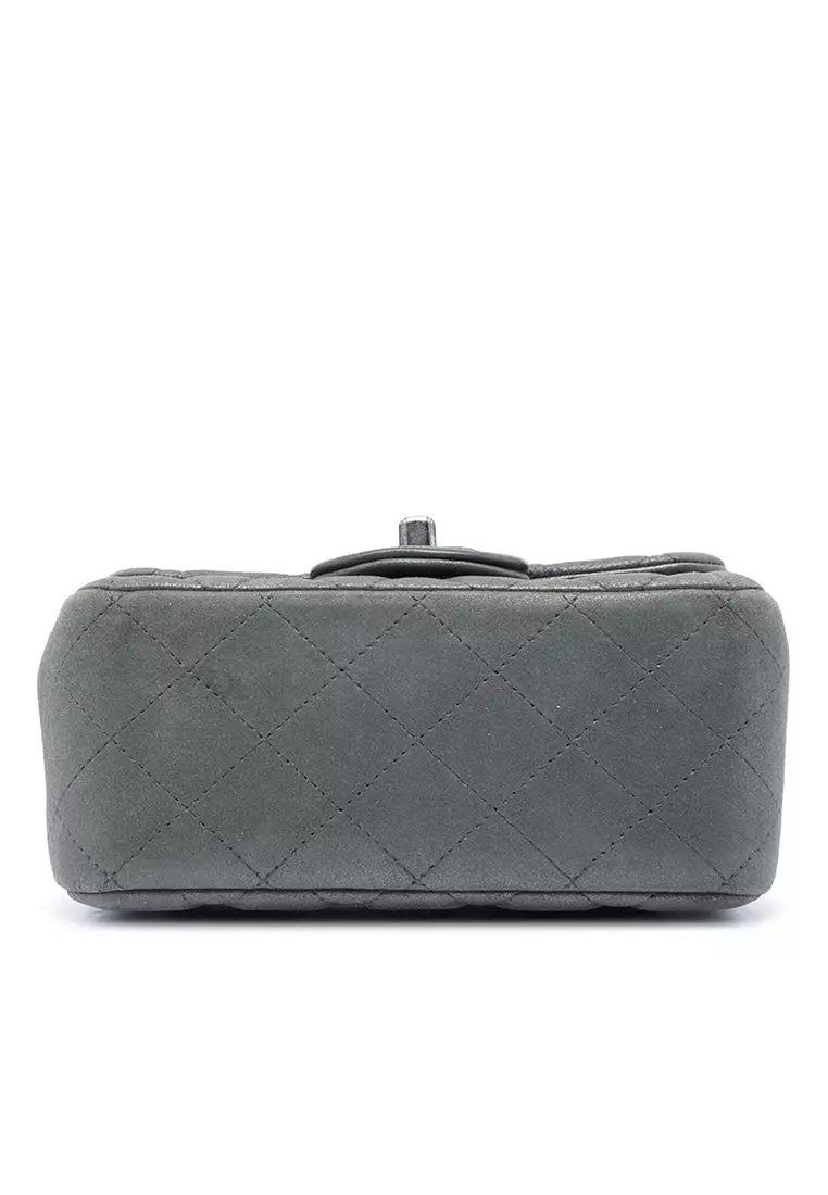 Pre-Loved Chanel Mini Square Classic Metallic Lambskin Single Flap