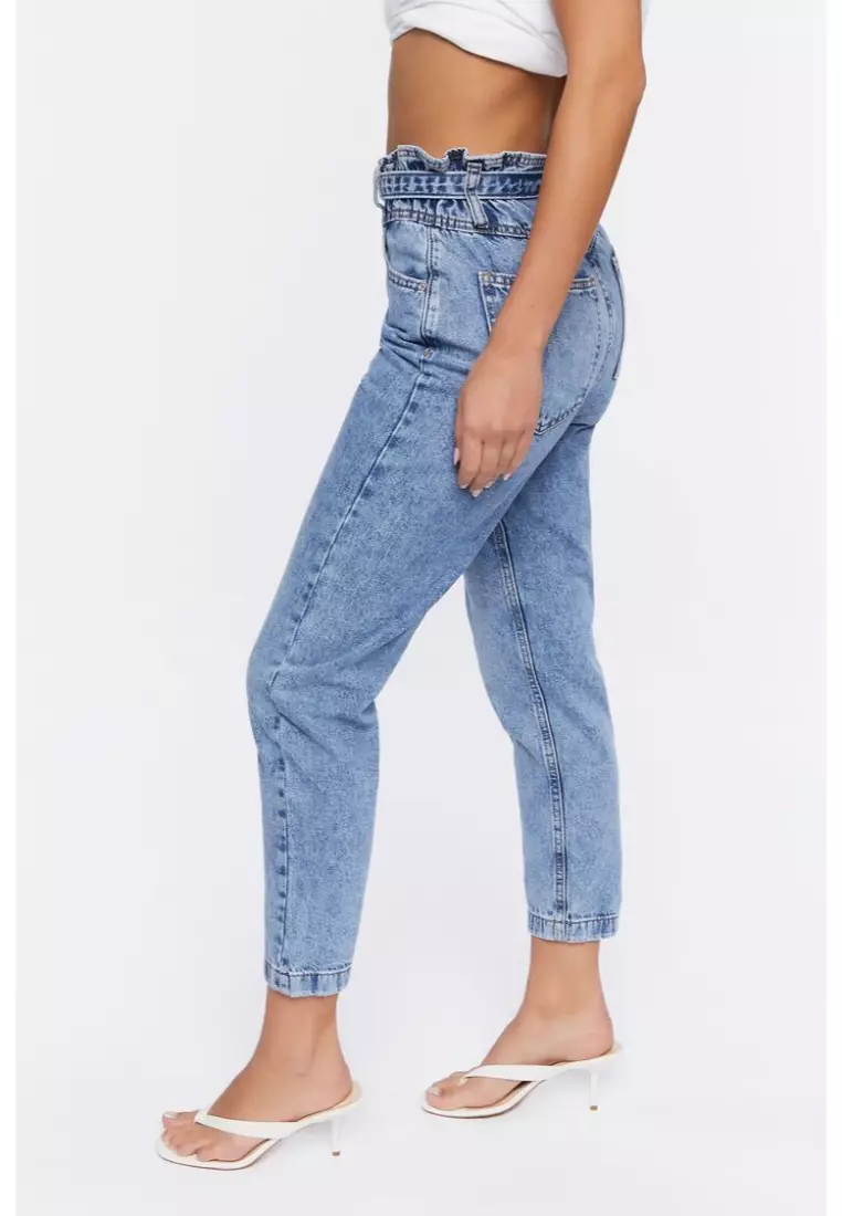 Buy FOREVER 21 Belted Paperbag Jeans 2023 Online ZALORA Philippines