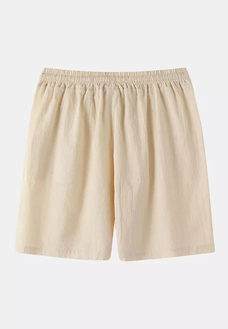 Cotton Linen Solid Color Beach Shorts YL-DK01