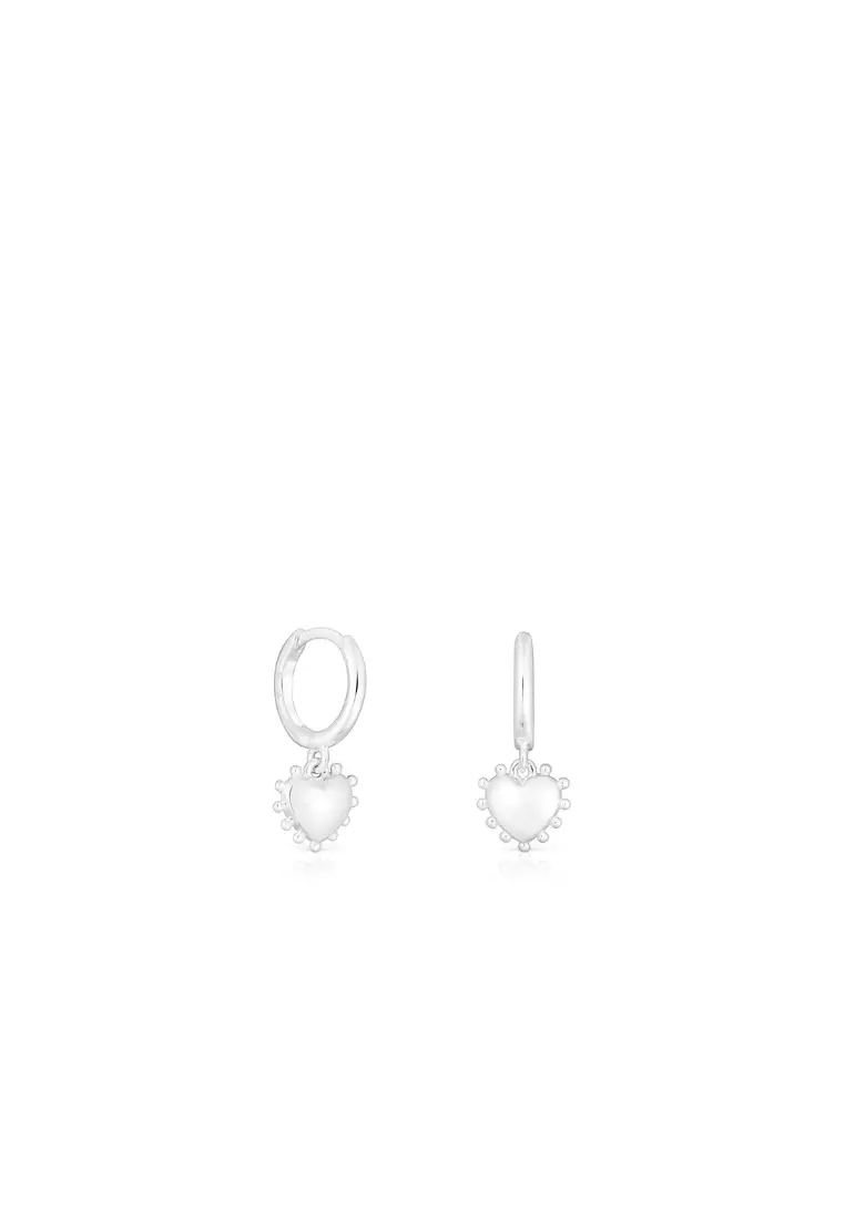 Buy TOUS Silver heart motif hoop Earrings San Valentín Online | ZALORA  Malaysia