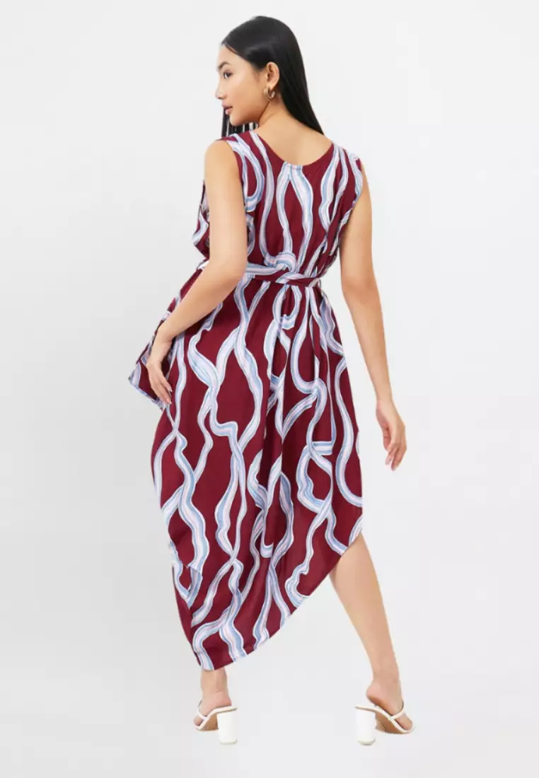 Basic Dress Rumah Milka Rayon Maroon