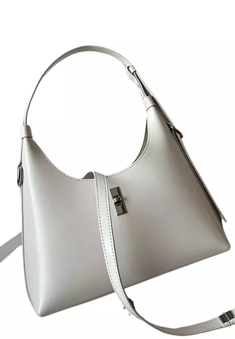 Women's Classic Cowhide Leather 2-Ways Crossbody Bags Axillary Bags