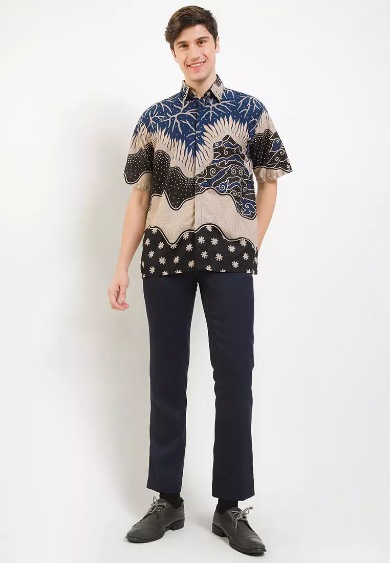 Hawaii Kemeja Batik Exclusive Premium Pria Casual Modern Lengan Pendek