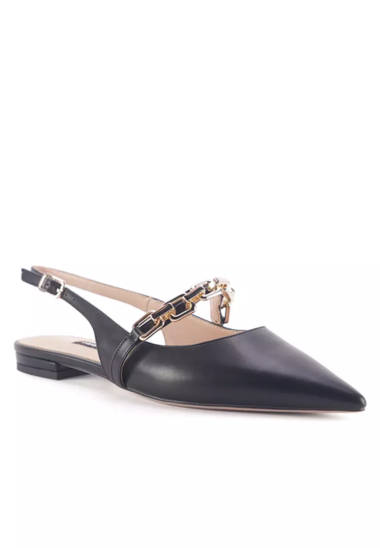 Discount on Nine West  shoes - SKU: David Slingback Ballerina Black