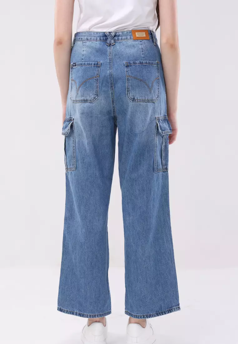 Denim Cargo Pants Ladies