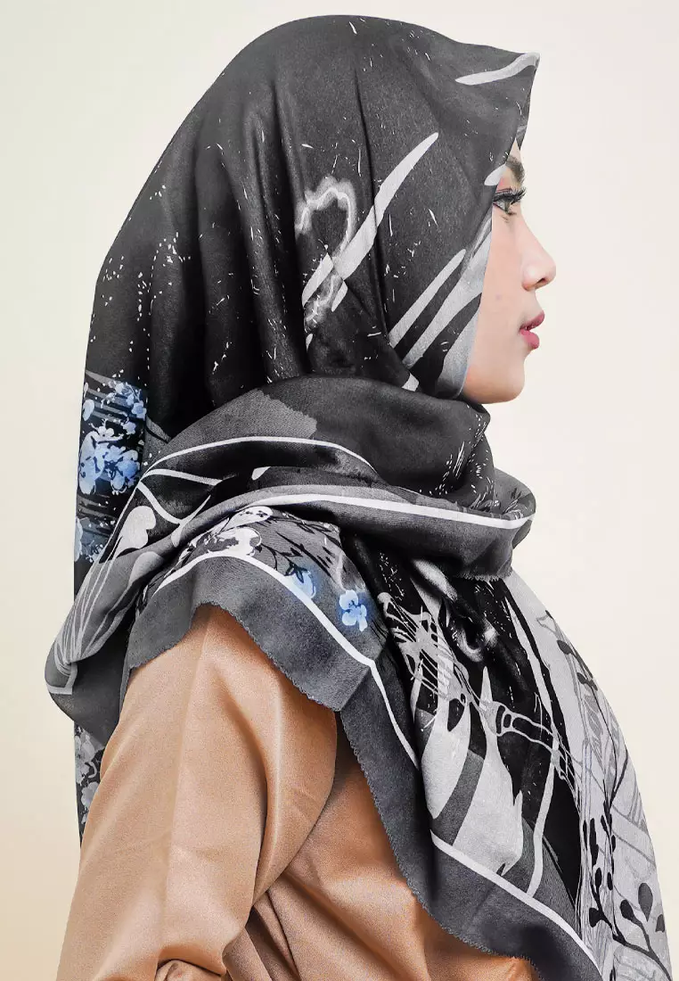 Big Ben Signature Square Voile Scarf Eclipse Black