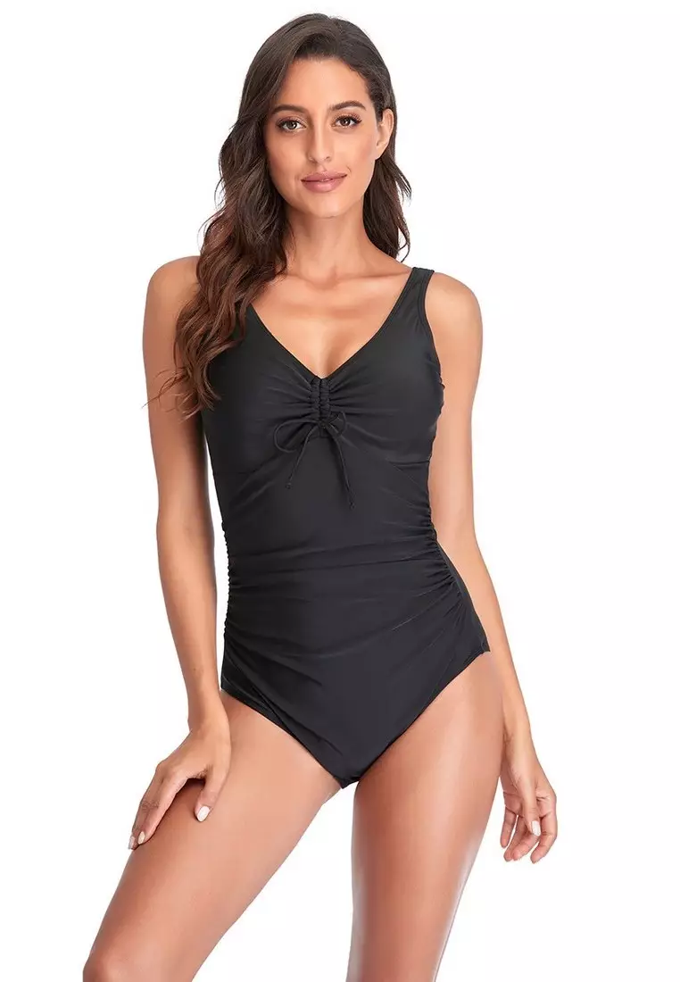 LYX637959819804 European Lady One Piece Swimwear Black