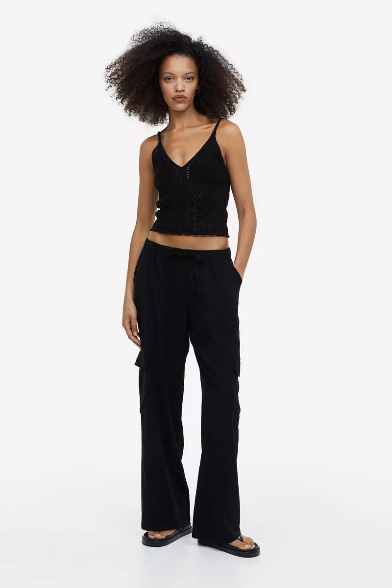 H&M+ Cargo Pants - Black - Ladies