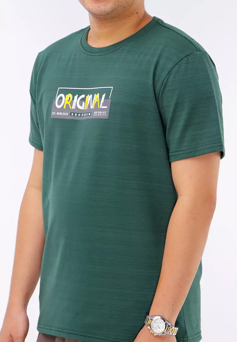 Round Neck Streaky Short Sleeve