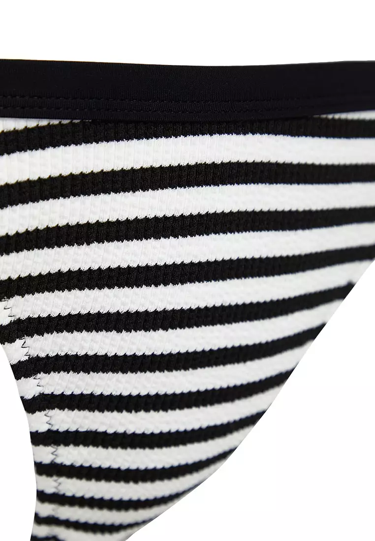 Striped Textured Brazilian Bikini Bottom TBESS24BA00115