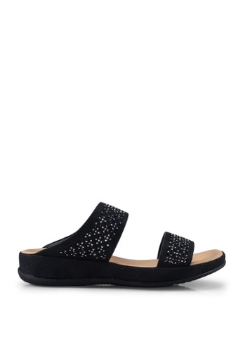 Louis Cuppers black Comfort Slip On Sandals F7423SHC04004CGS_1