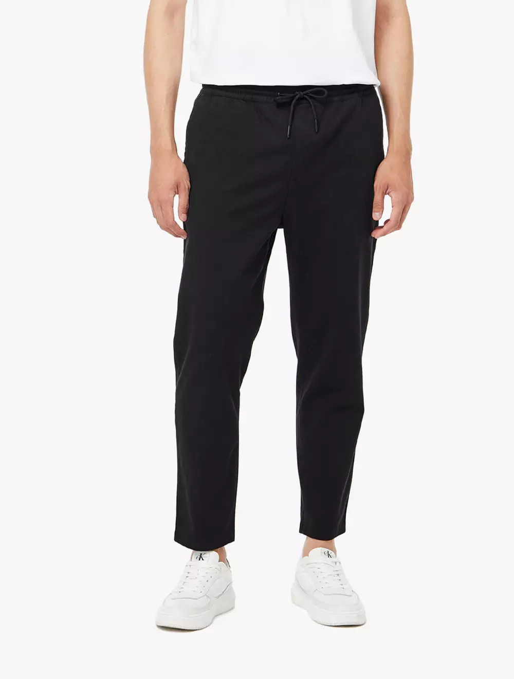Calvin Klein Jeans - Slim Drawcord Chino Pants - Black - black