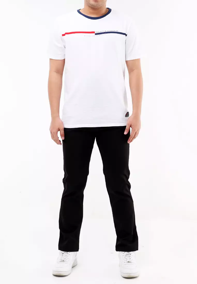 Round Neck Streaky Short Sleeves