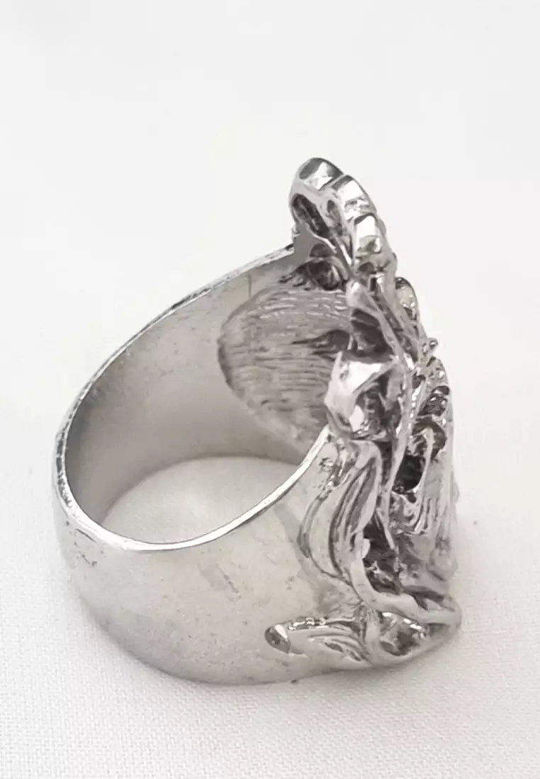 Men's Accessories Tatoo Face Ring Cincin Pria Silver