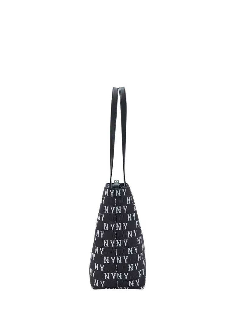 ☆MLB Korea☆ Classic Monogram Jacquard Shopper Bag NY Black Jual MLB Korea Classic Monogram Jacquard Shopper Bag - NY