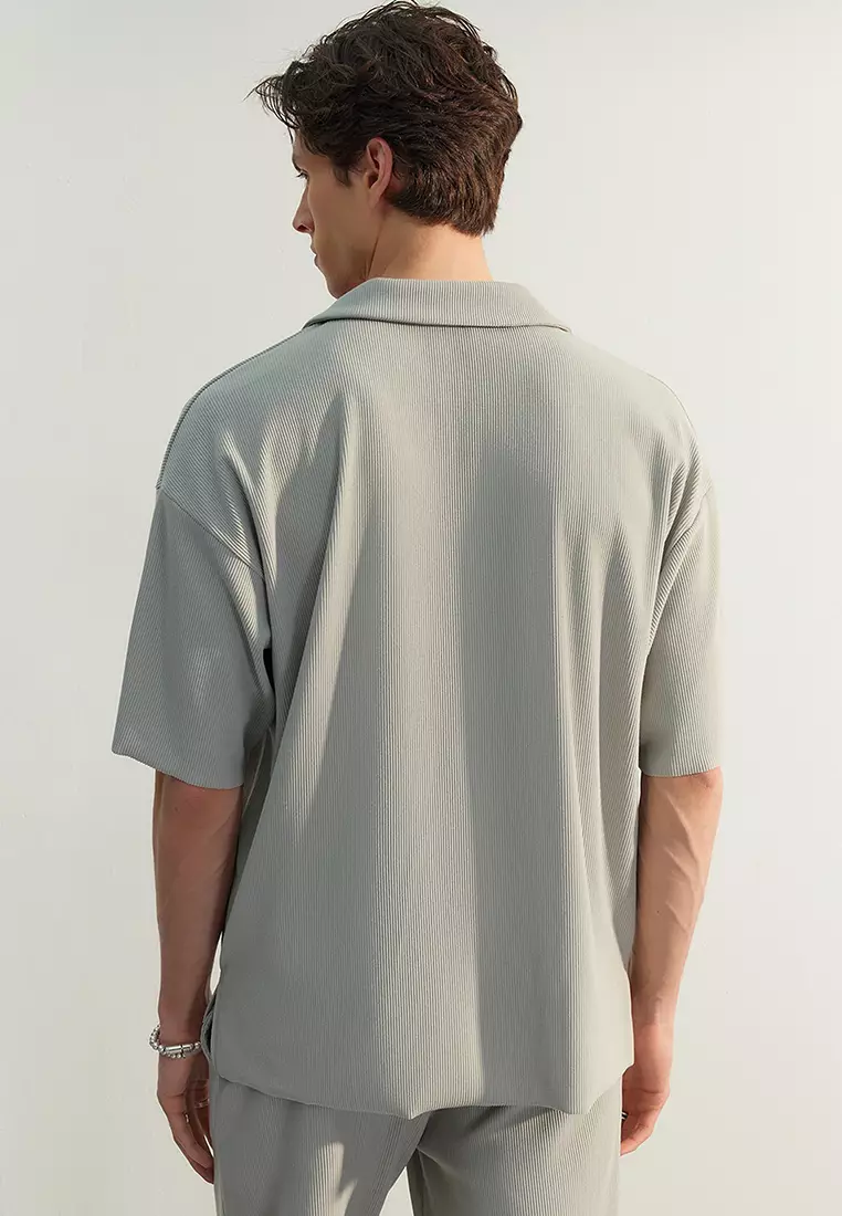 L.E Textured Ottoman Polo Shirt