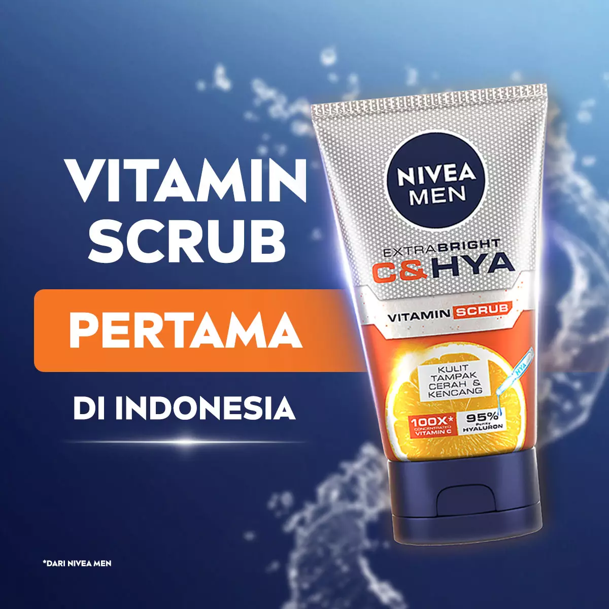 [3pcs] NIVEA MEN Extra Bright C&HYA Vitamin Scrub 100ml