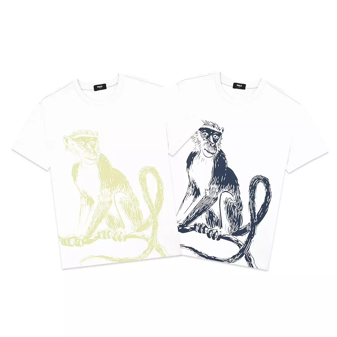 Monkey Print T-Shirt Blue Monkey