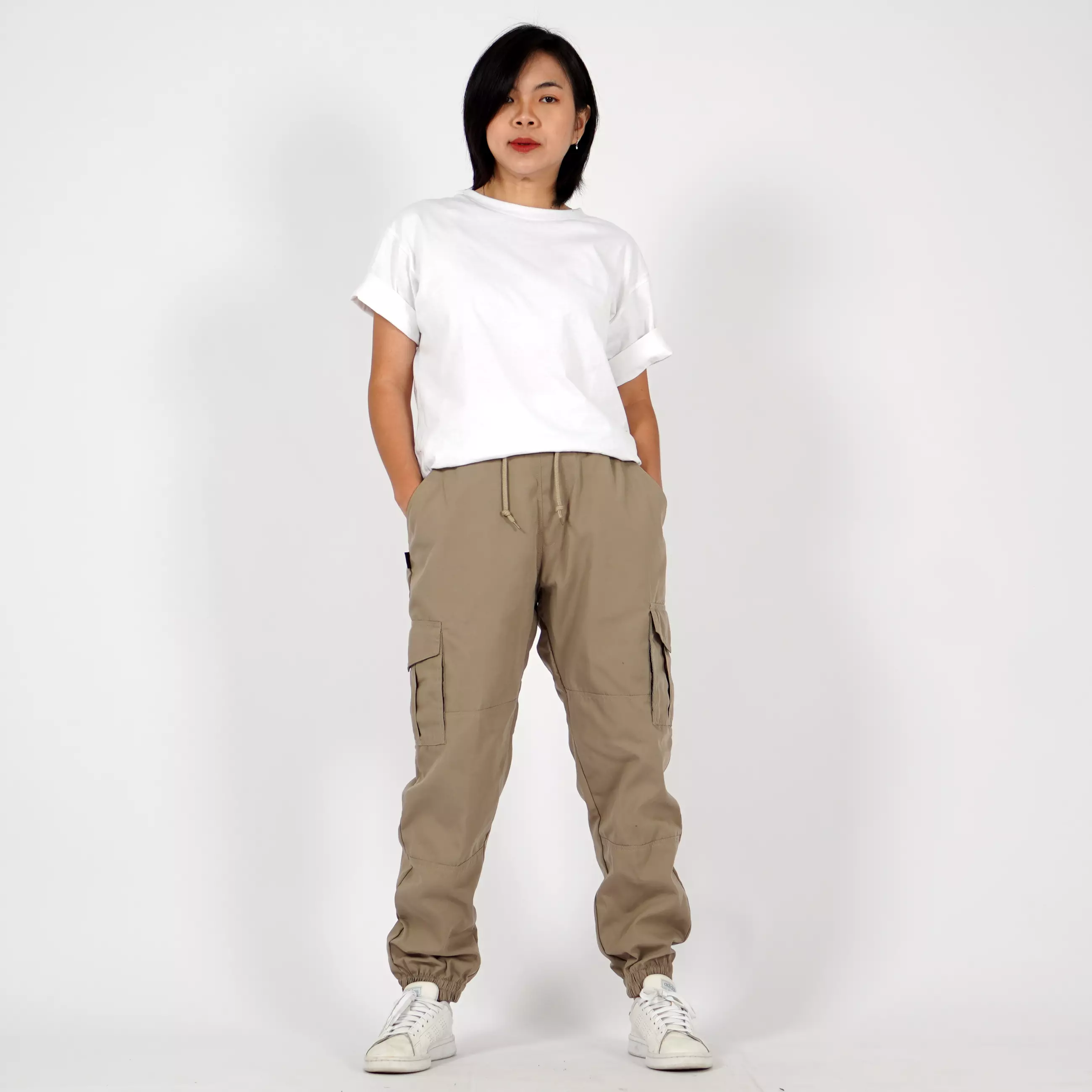  DIVA Celana Cargo Wanita Celana Kargo Wanita Cargo Joger Wanita - BEIGE