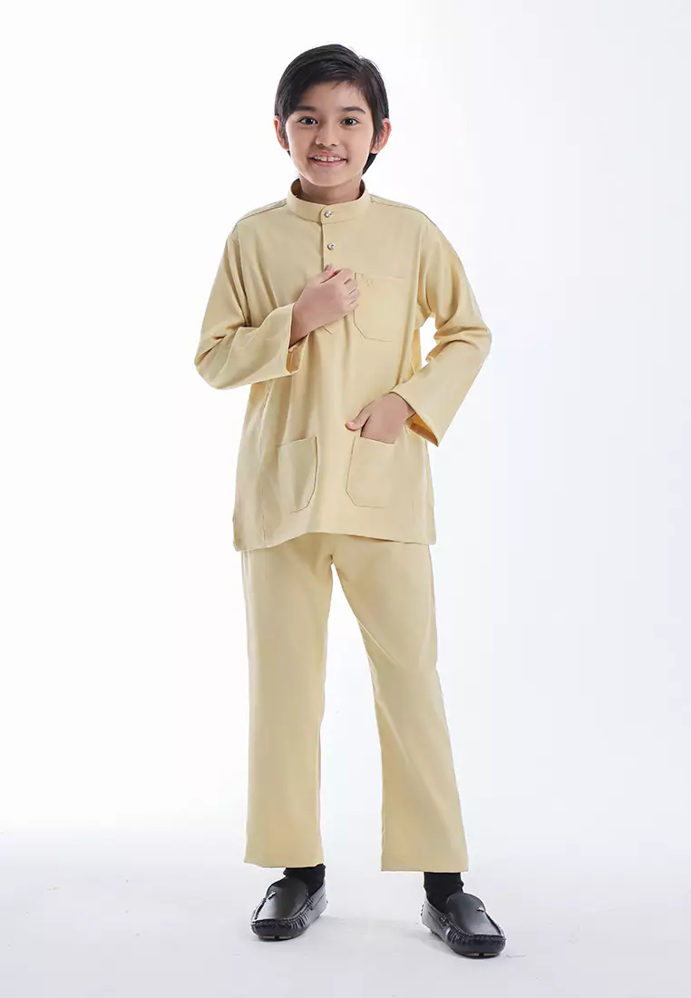 Alain Delon Baju Melayu Cekak Musang Budak - 19026504-50SundressYellow
