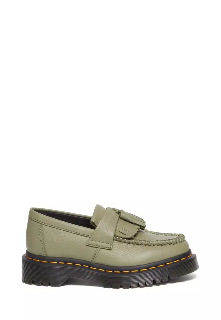 Discount on Dr. Martens  shoes - SKU: Adrian Virginia Leather Tassel Loafer Shoes Olive Green Women