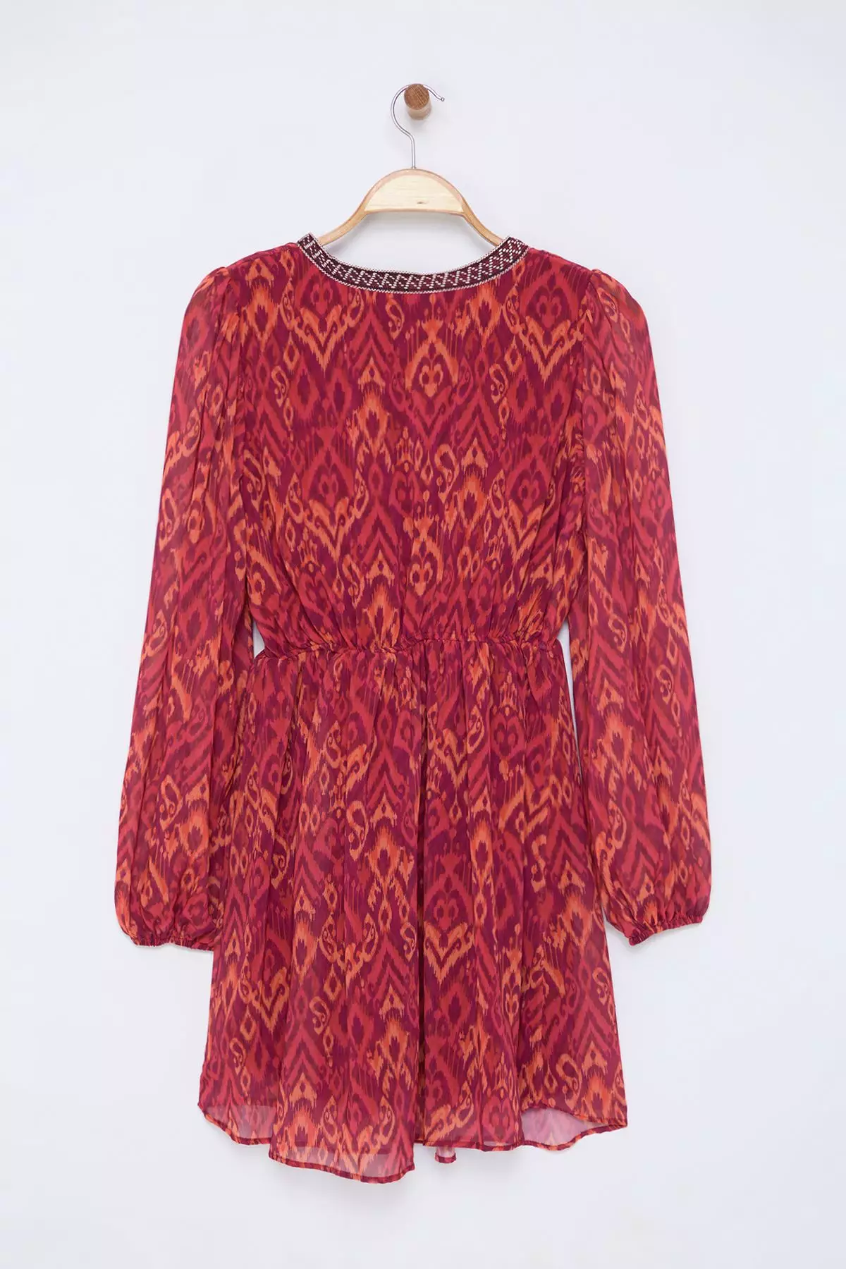 Burgundy Floral Mini Woven Dress TWOAW25EL00182