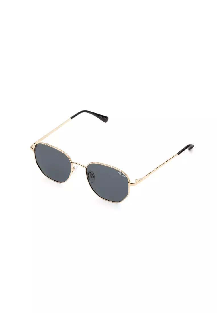 QUAY Big Time Sunglasses - Gold/Smoke Polarized