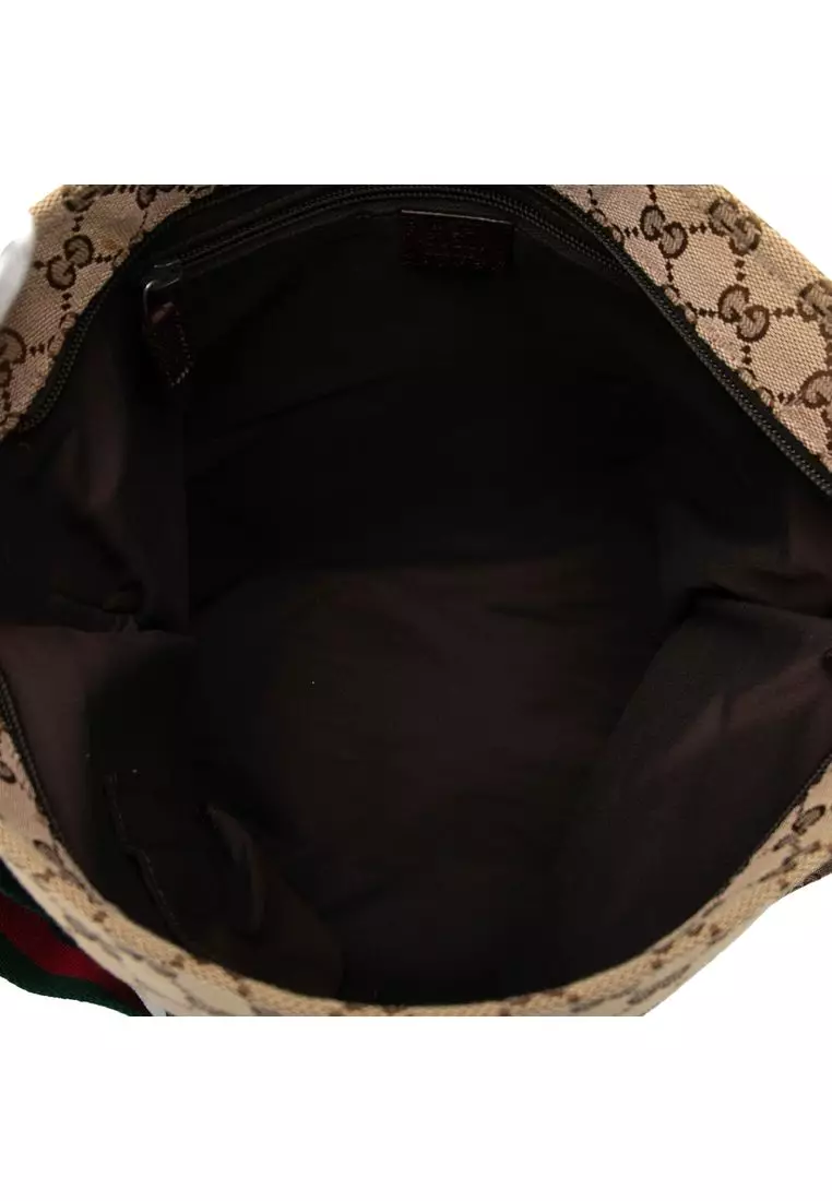 Pre-Loved Gucci Gg Canvas Web Crossbody