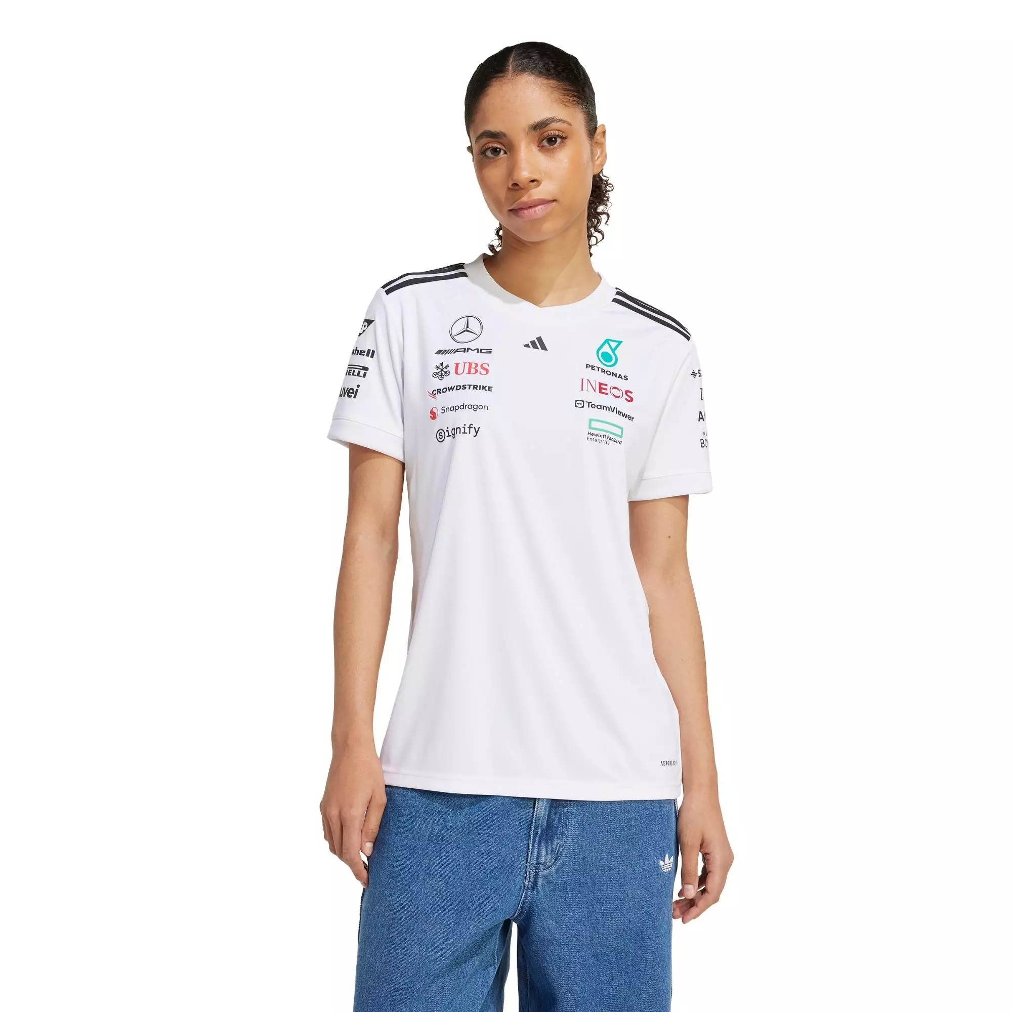 Motorsport MERCEDES - AMG PETRONAS FORMULA ONE TEAM DRIVER JERSEY Women White JX5799